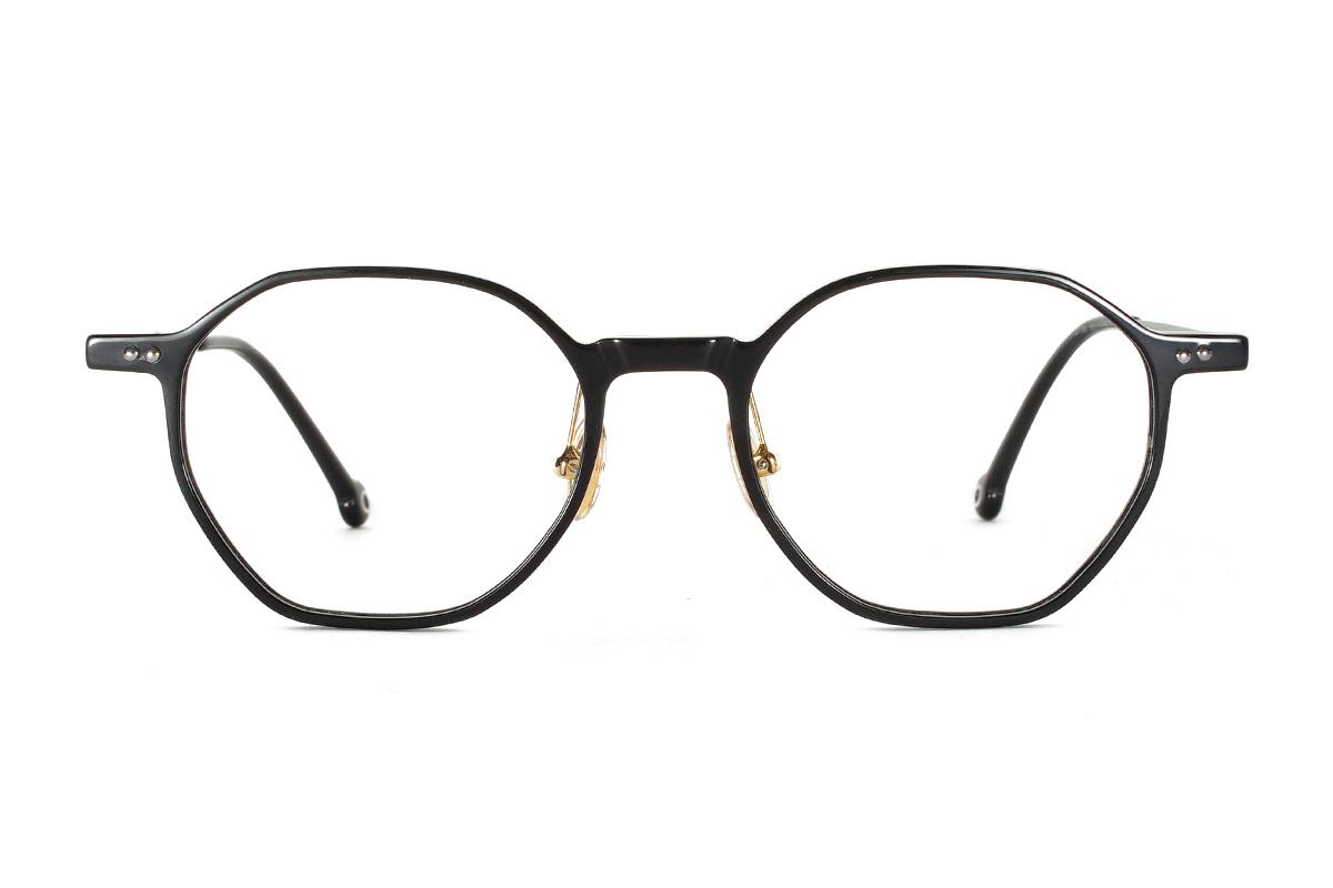 八角黑色文青眼鏡 FSY2108-C72