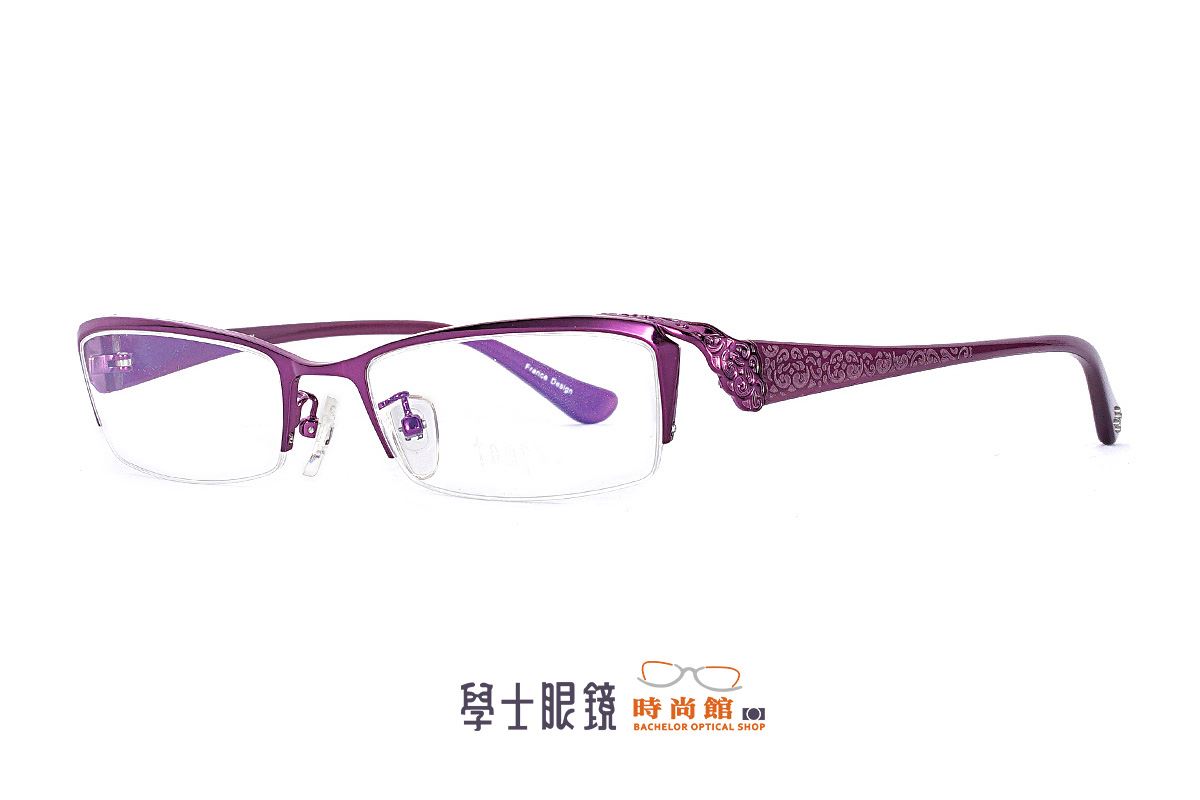 學士紫色蕾絲半框 6093-C31