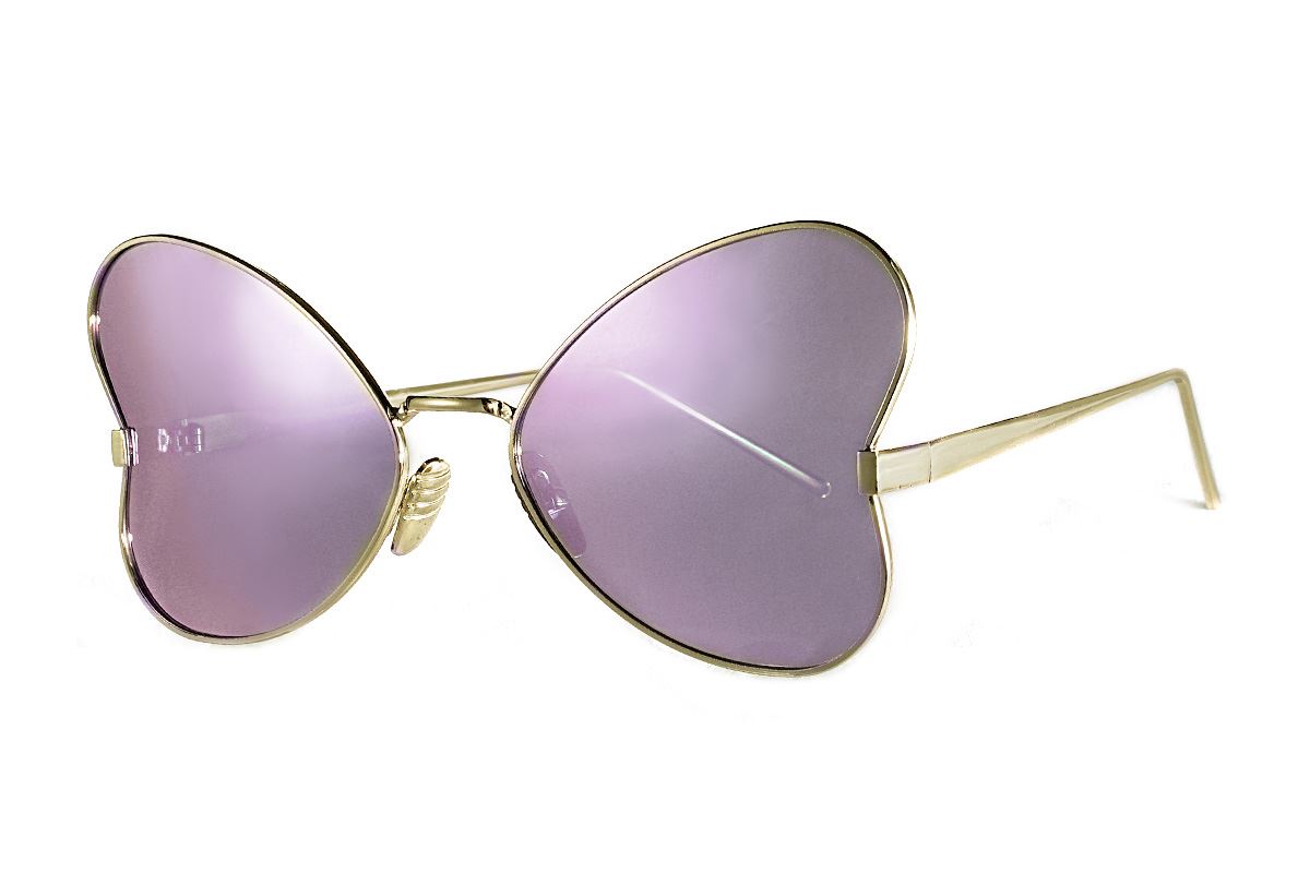 造型偏光水銀太陽眼鏡-紫蝴蝶1