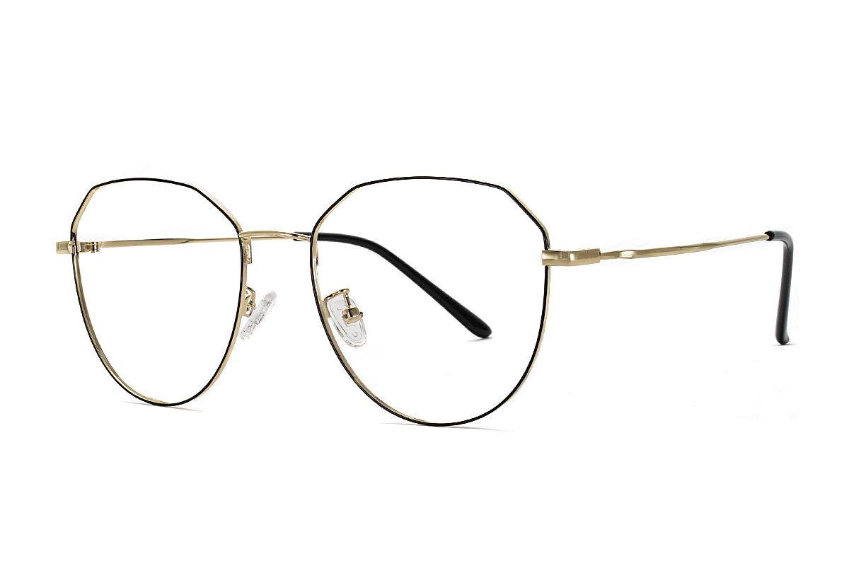 稜角黑金色眼鏡 F61006-C11