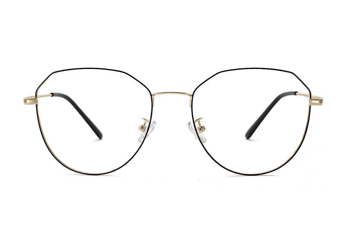 稜角黑金色眼鏡 F61006-C12