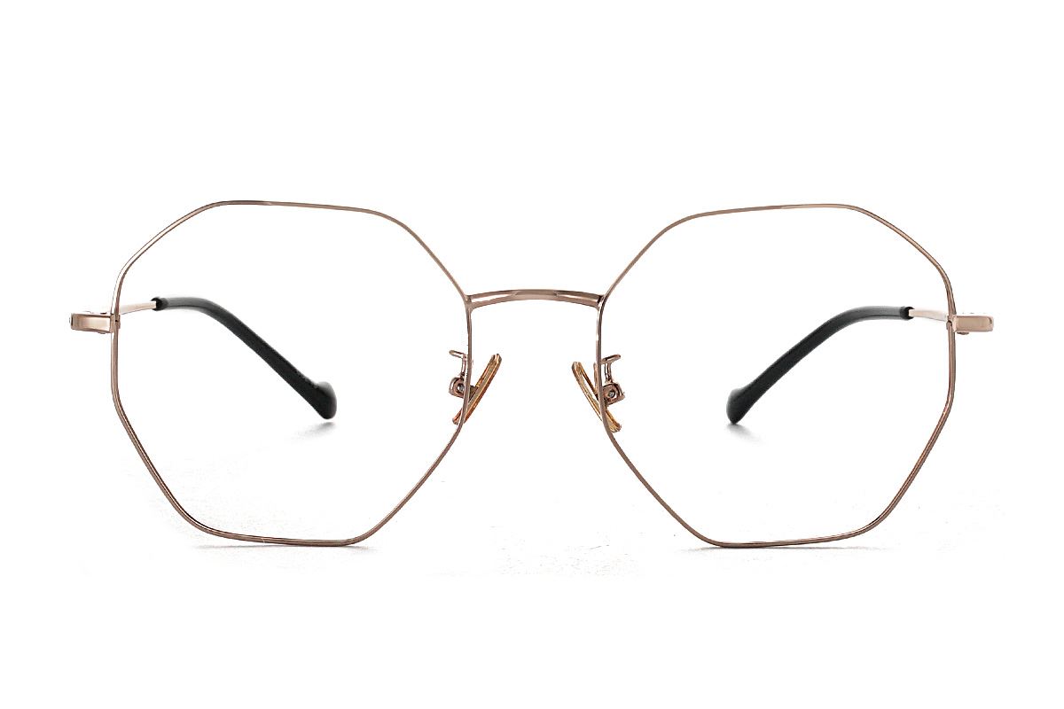 八角玫瑰金細框眼鏡 FV637-C152