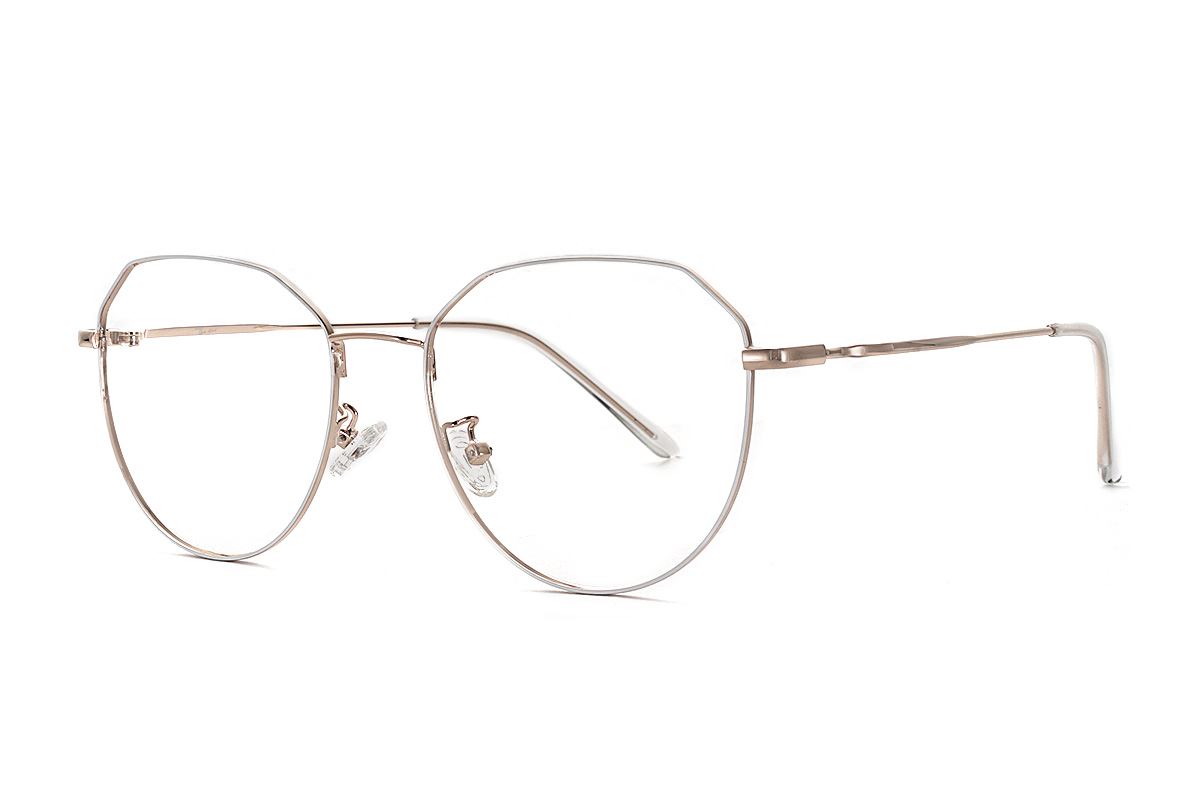 棱角白金色眼镜 F61006-C41