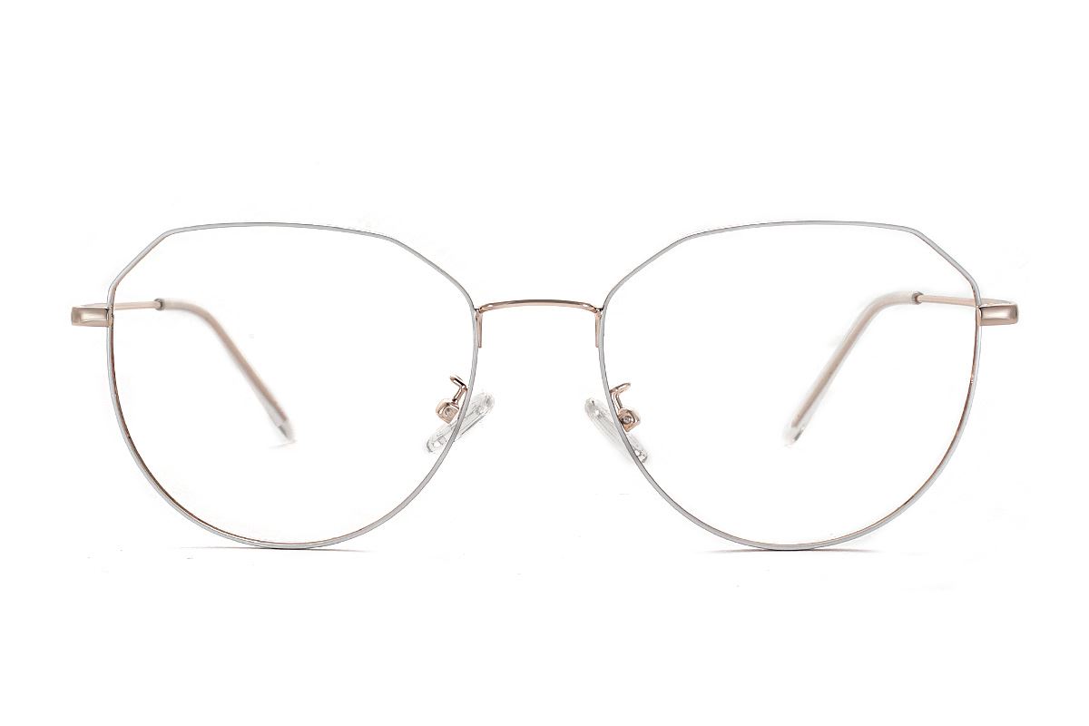棱角白金色眼镜 F61006-C42