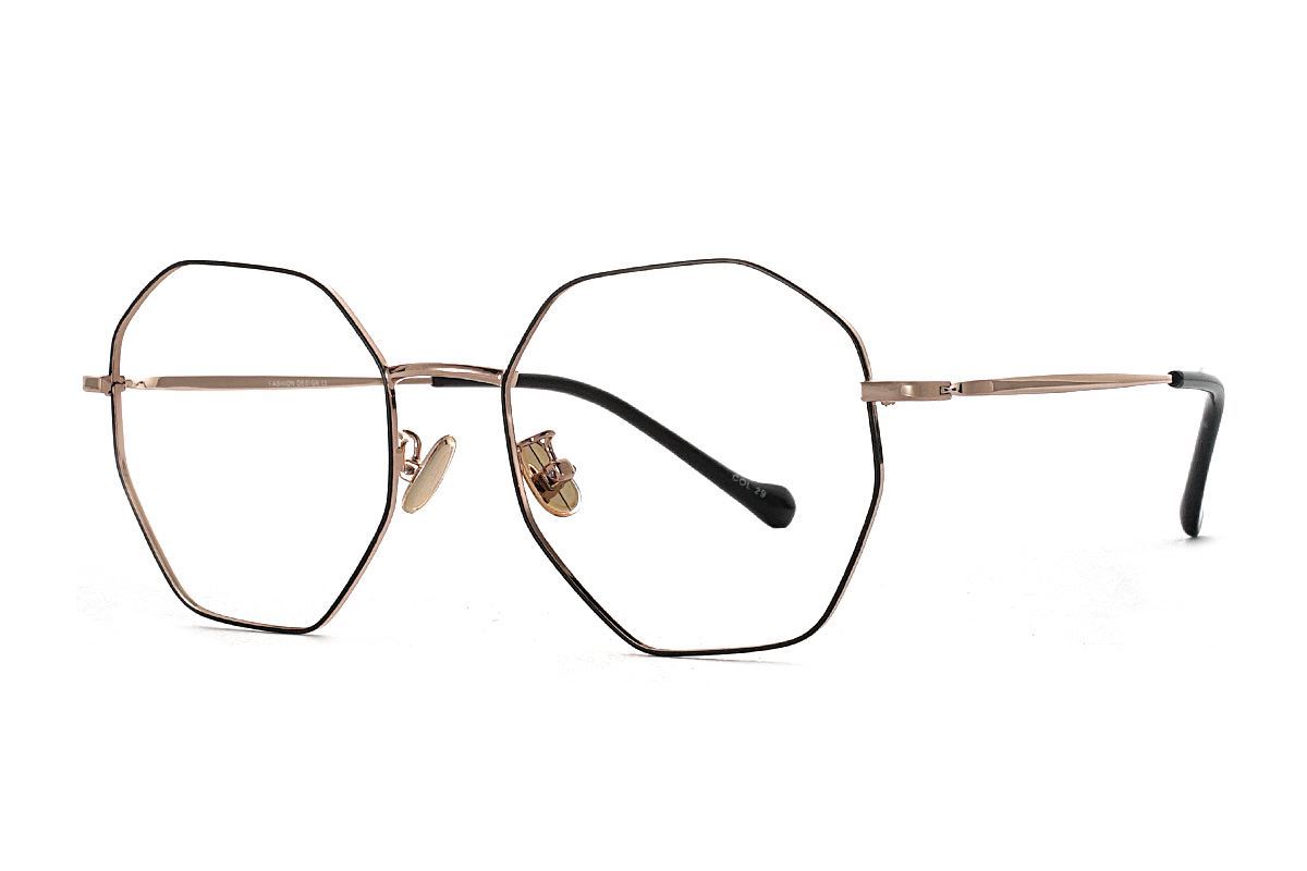 八角黑金細框眼鏡 FV637-C101