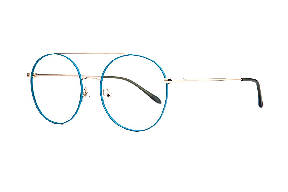 复古粉蓝色细框眼镜 88001-C51