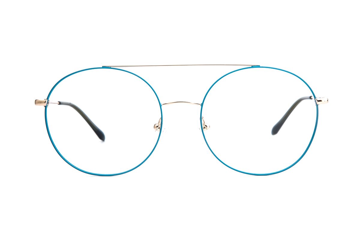 复古粉蓝色细框眼镜 88001-C52