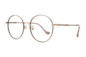 眼鏡鏡框-復古圓型鈦框 D988118-C5 奶茶玫瑰金