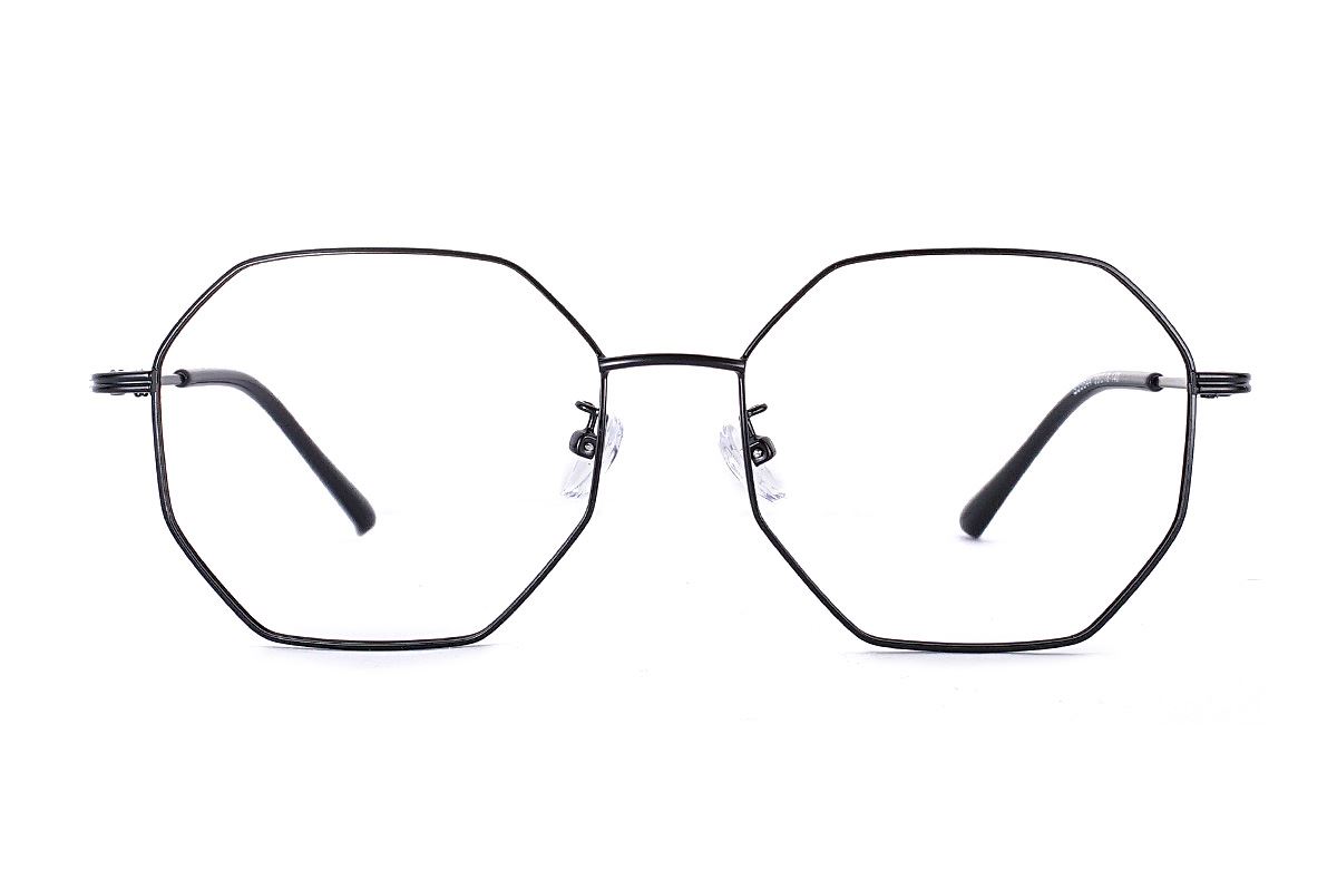 Fitglasses 八角黑色细框眼镜 Fs55644 C7